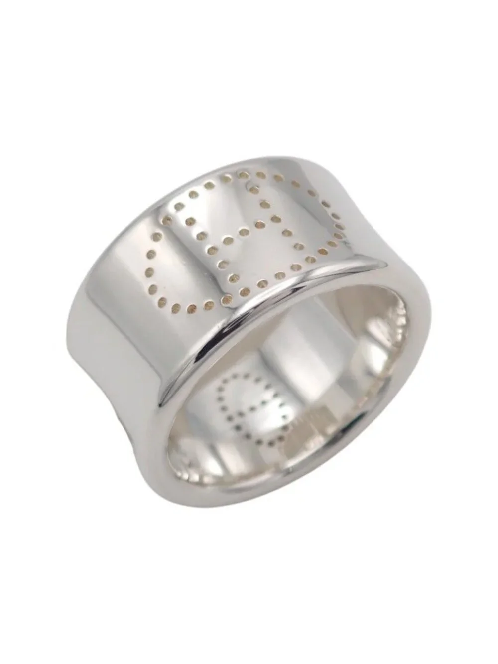 Hermes Eclipse Ribbon GM 52 Ring 925 Sterling Silver